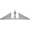 Ekena Millwork 61"W x 20"H x 5/8"P Peaked Cap Urn Pediment PED61X20X00UC - alternate 1